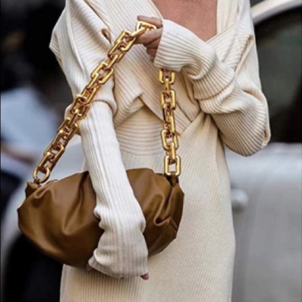 Brown Cloud Dumpling Shoulder Bag